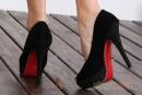 Туфли черные кожаные на платформе итальянской марки GIORGIO FABAINI