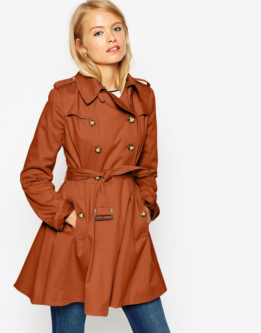 Приталенный макинтош в стиле милитари ASOS