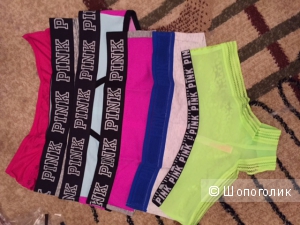 Трусики victorias secret Pink Logo Hipster Panty разноцветные трусики))