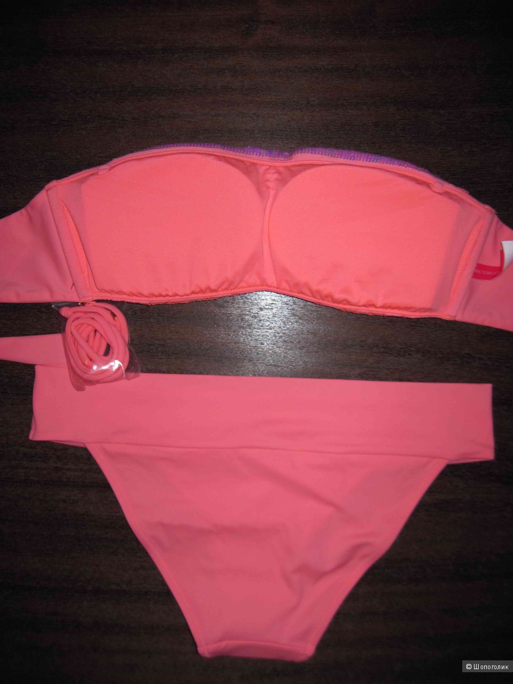 Новый купальник бандо Victoria's Secret оригинал розовый в пайетках р.М, 1200 грн
