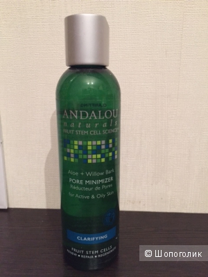Тоник для кожи Andalou Naturals, Pore Minimizer, Aloe + Willow Bark, 6 fl oz (178 ml)