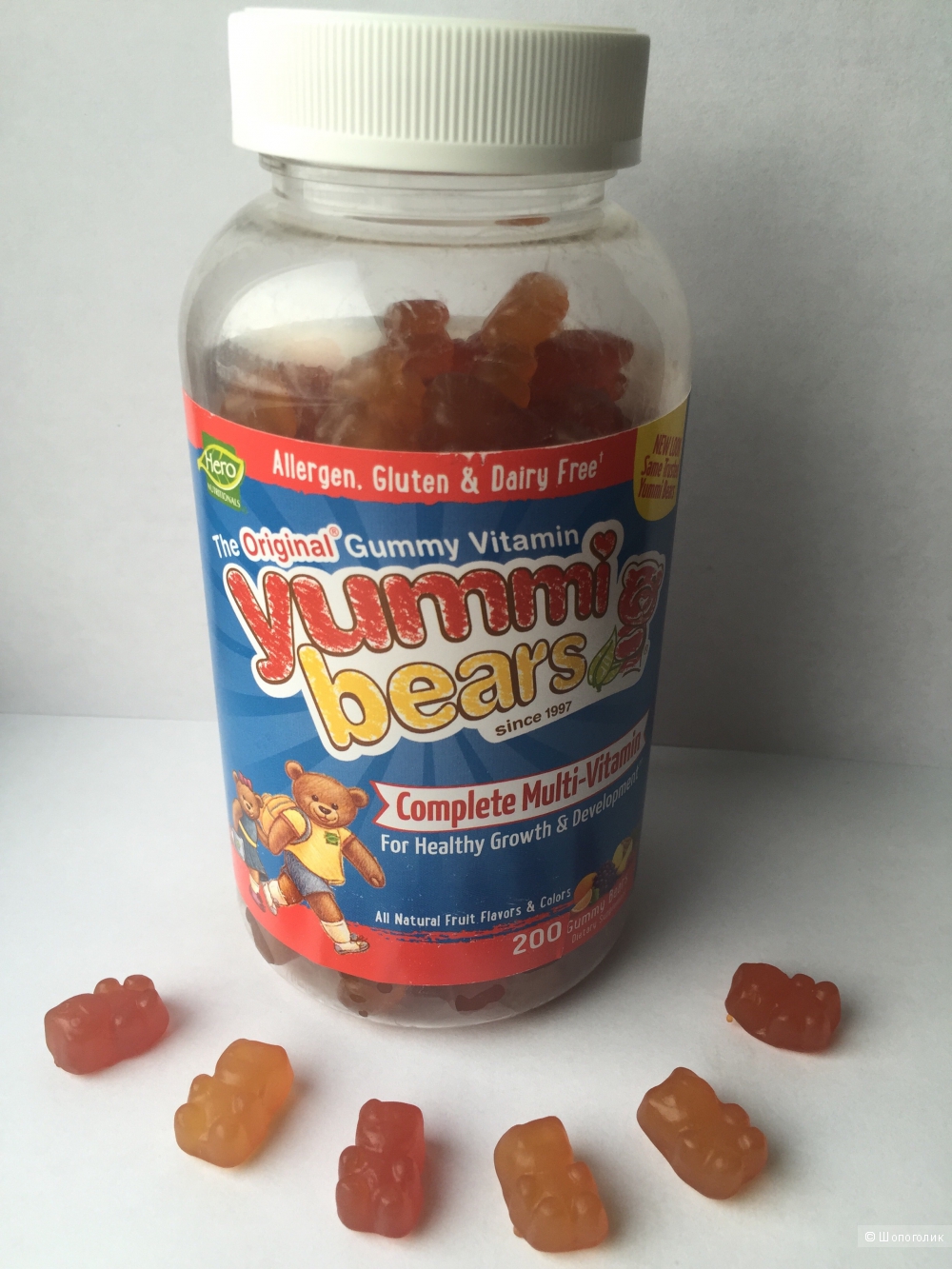 Детские мульти-витамины Yummi Bears, Фруктовые медвежата 200 штук