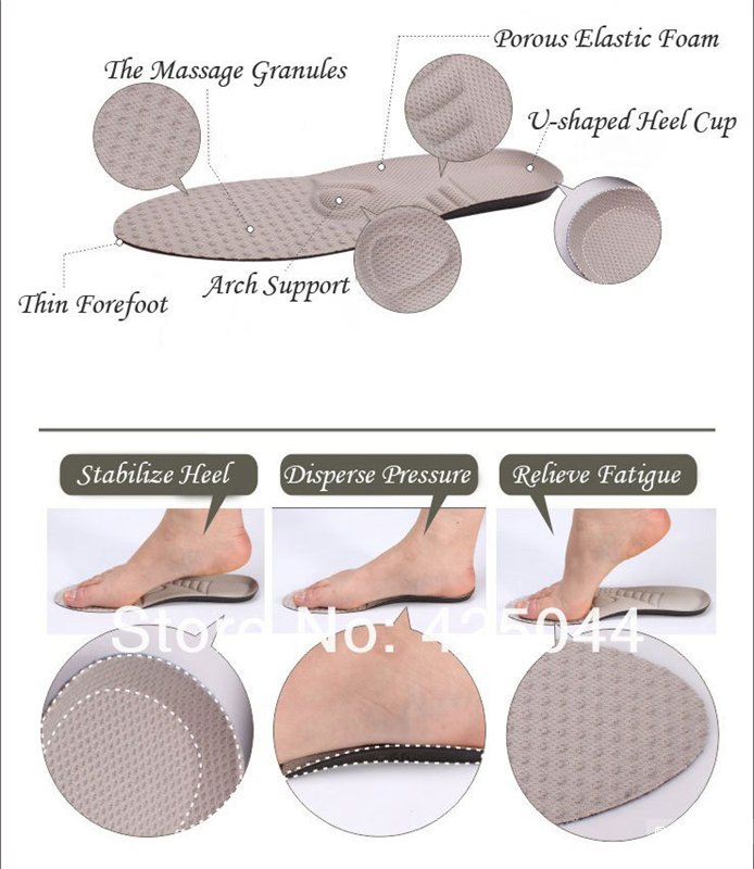 Пенополиуретановые стельки для обуви с эффектом массажа и дезодорации