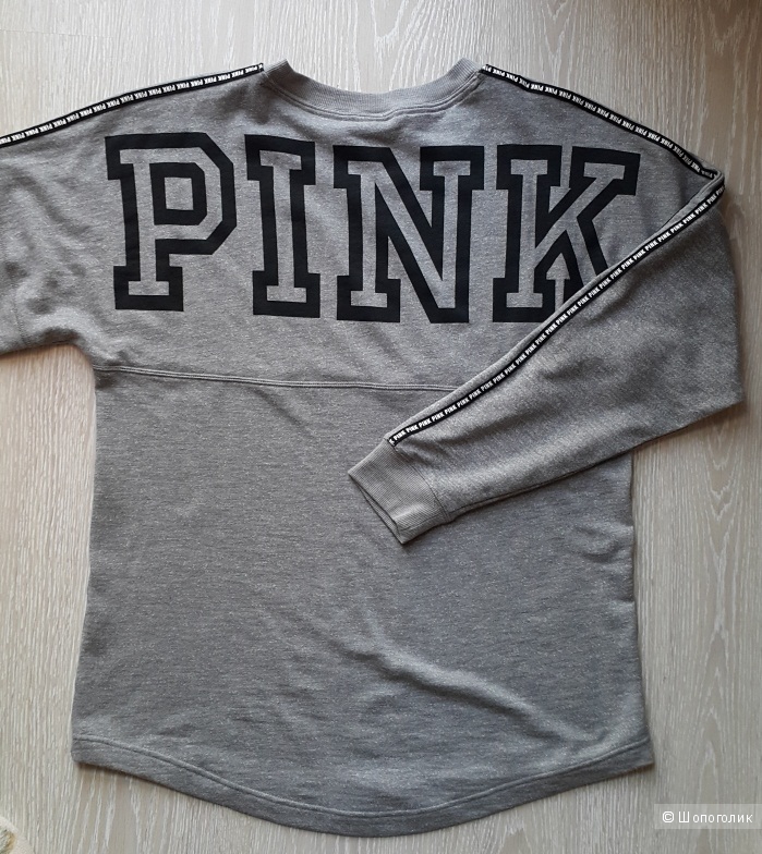 Футболка серая PINK Varsity Crew