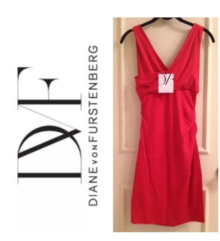 Платье Diane von Furstenberg, размер S, цвет - "красная смородина".