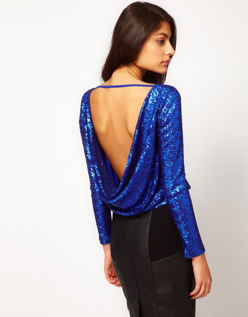 Продаю топ ASOS Top with Sexy Cowl Back in sequin UK10
