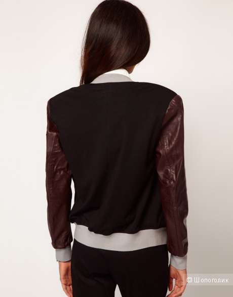 Шикарный жакет-куртка с кожаными рукавами Antipodium