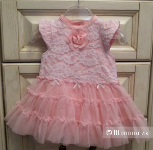 Нежно-розовое платье Little Me на 6 мес.