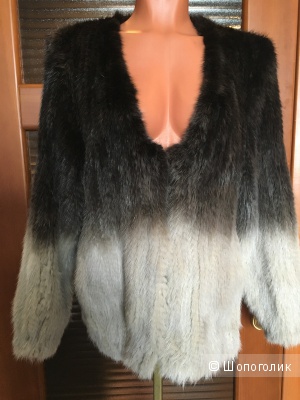 Куртка из вязаной норки с эффектом омбрэ. Размер М (на 42-46).