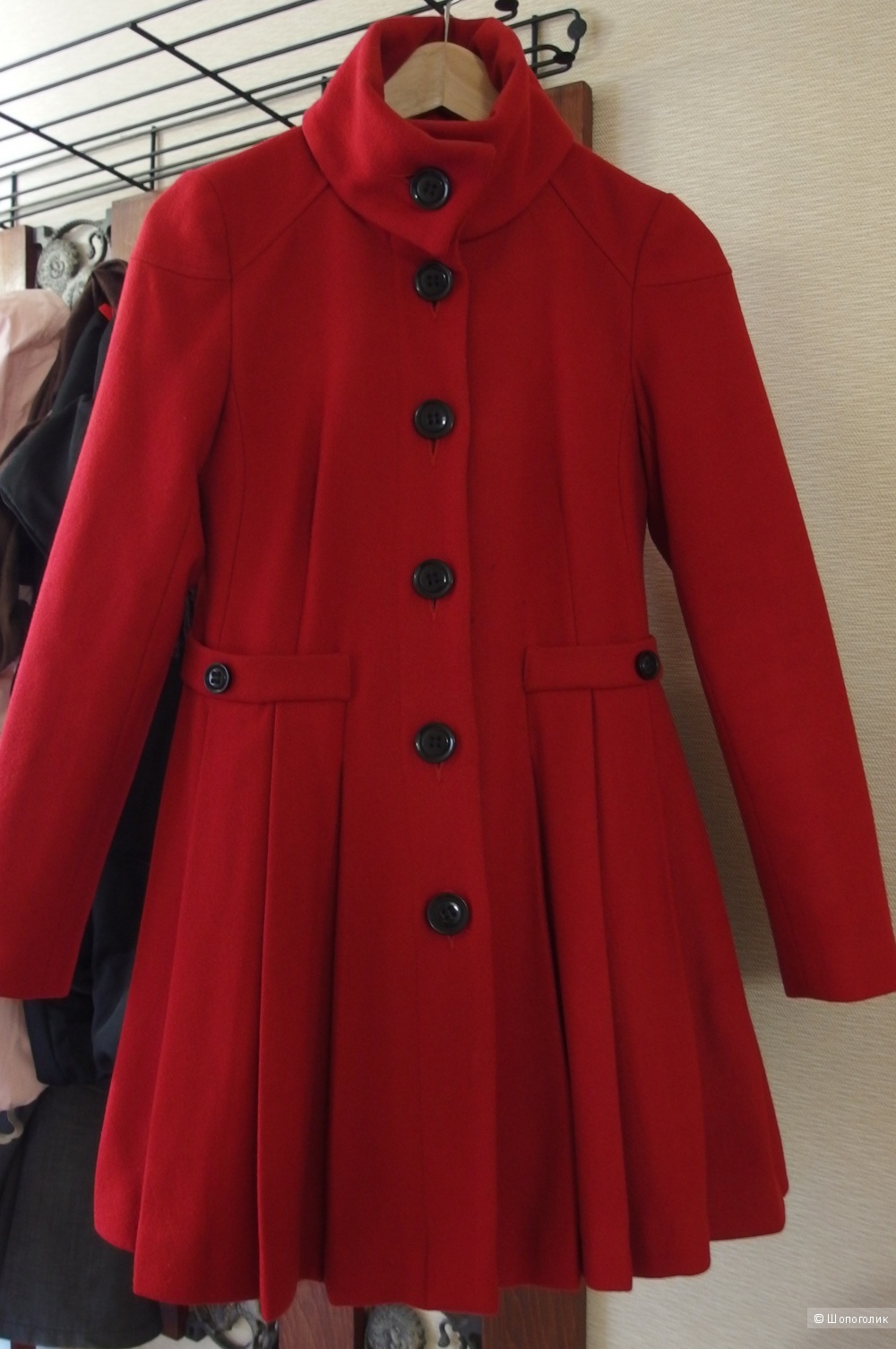 Пальто ASOS  демисезон, красного цвета,42 размер (русский)