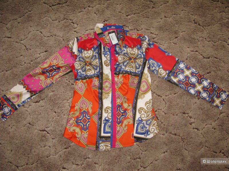 Польская яркая блузка с шелком 46-48-50 размер