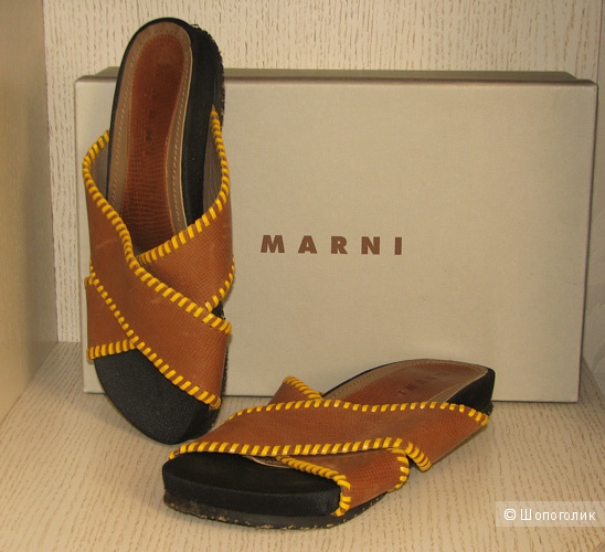 Кожаные шлепки Marni, 38