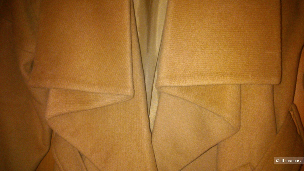 Модное удлиненное пальто Asos с каскадной драпировкой, 51% шерсти, новое, 46-50