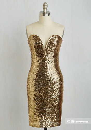 Золотое платье в пайетках