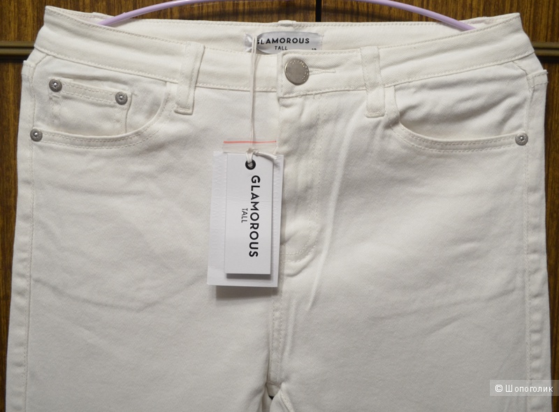 Белые джинсы Glamorous Tall Denim Flare, размер UK12