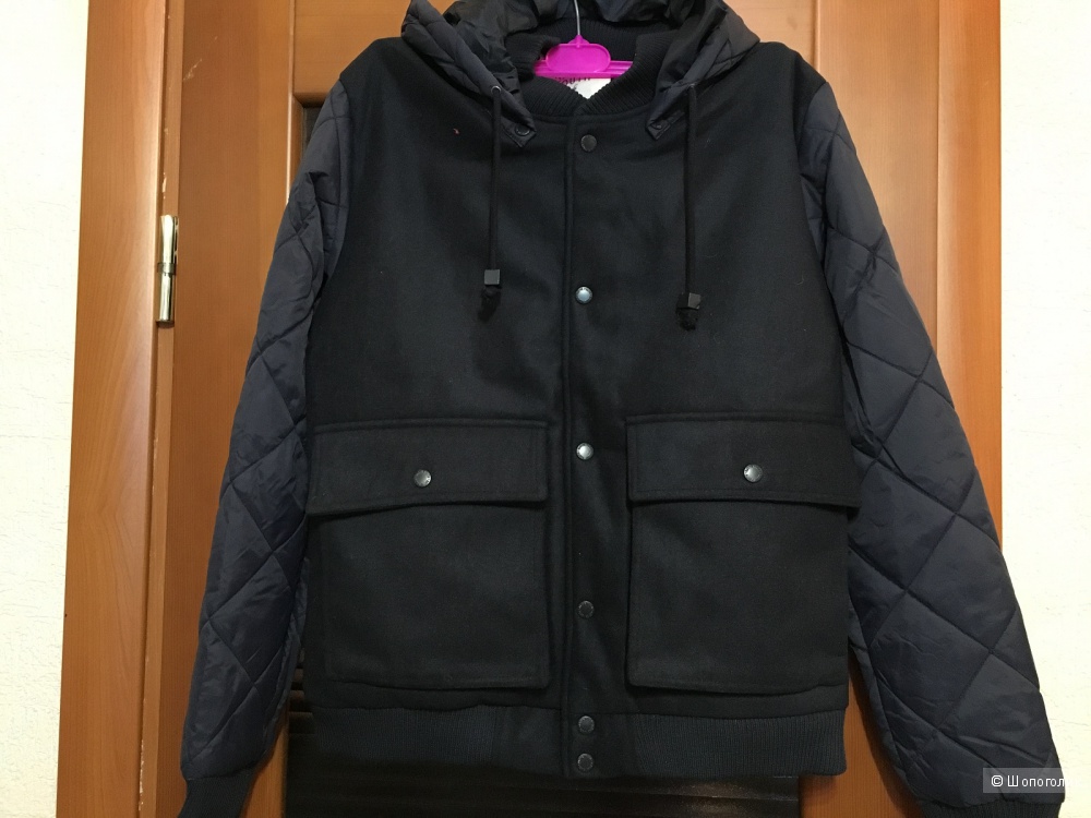 Мужская куртка-бомбер с капюшоном и стегаными рукавами Native Youth Hooded Bomber Jacket - Blue / L