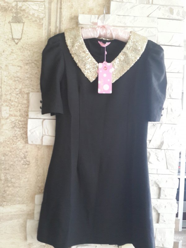 Маленькое черное платье с воротничком 42-44. Новое. Символическая цена :)
