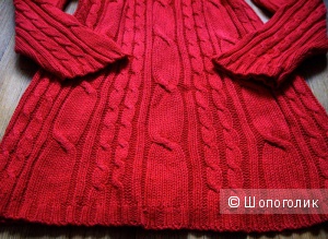 Платье вязаное красное 46-48