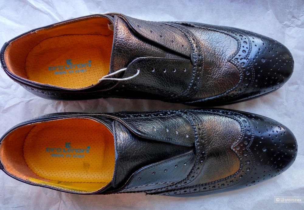 Новые мужские туфли-броги CIRO LENDINI из натуральной кожи