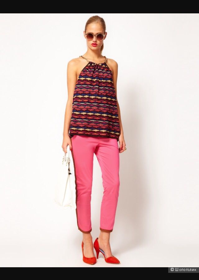 M Missoni Cropped Woven Trousers With Contrast Trim