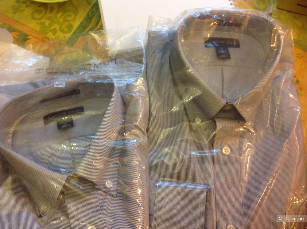 Мужские рубашки магазин Landsend 100%хлопок пазмер 16-16,5, Large, на наш 41-42 ворот, новые