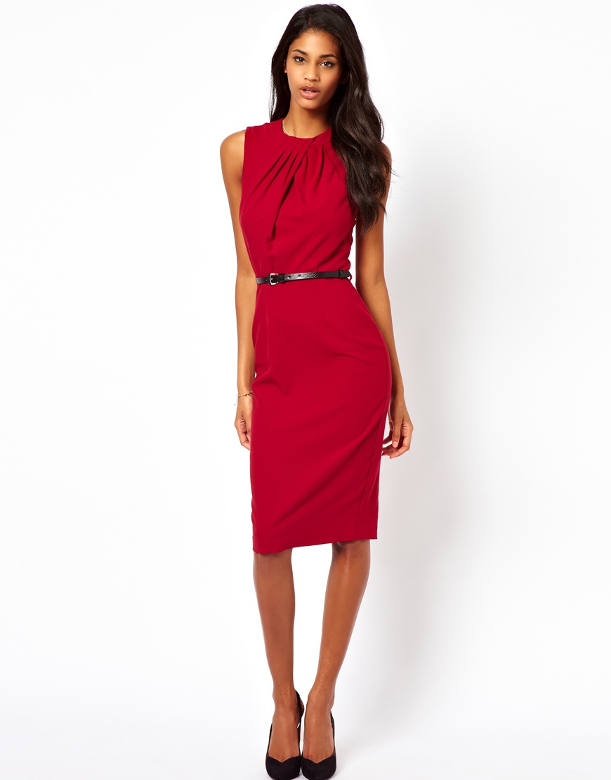 Бордовое платье-футляр ASOS 46-48 размера