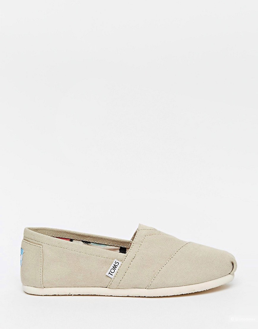 Светло-серые парусиновые слипоны TOMS UK4 новые