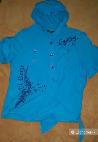 Ярко-голубая летняя рубашка GIZZLY (размер 50)