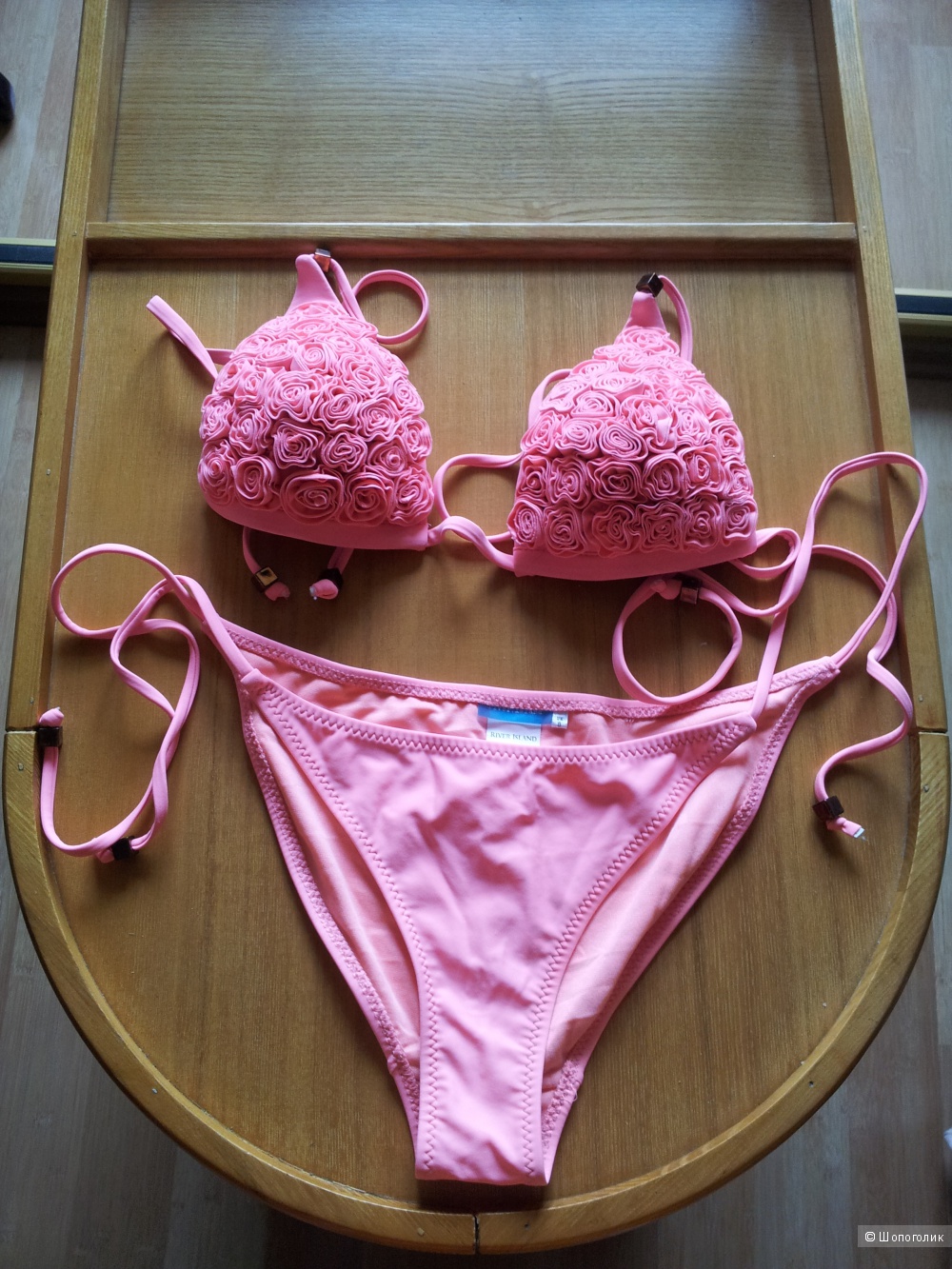 Купальник River Island 3D Rose Bikini Set UK8 новый