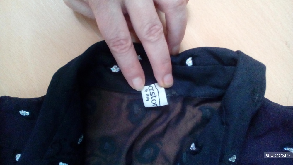 Черная шифоновая блуза с принтом