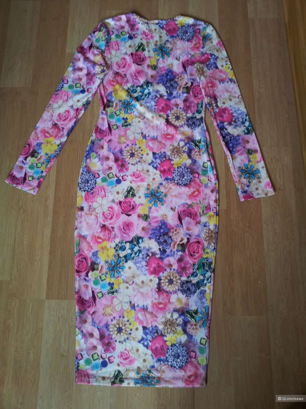 Платье с V-образным вырезом и принтом в виде цветов и драгоценностей ASOS UK8 новое