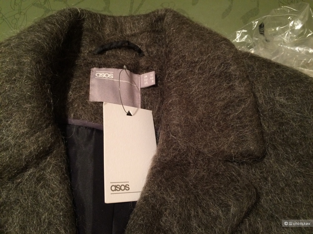 пальто ASOS Coat With Seam Detail In Hairy Wool