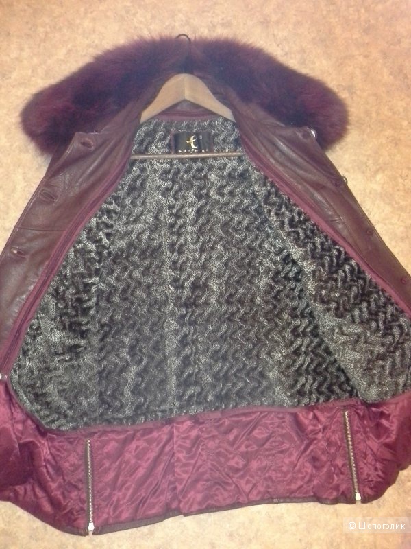Демисезонная кожаная куртка с подкладом, L, 48(46 возможно) р-р