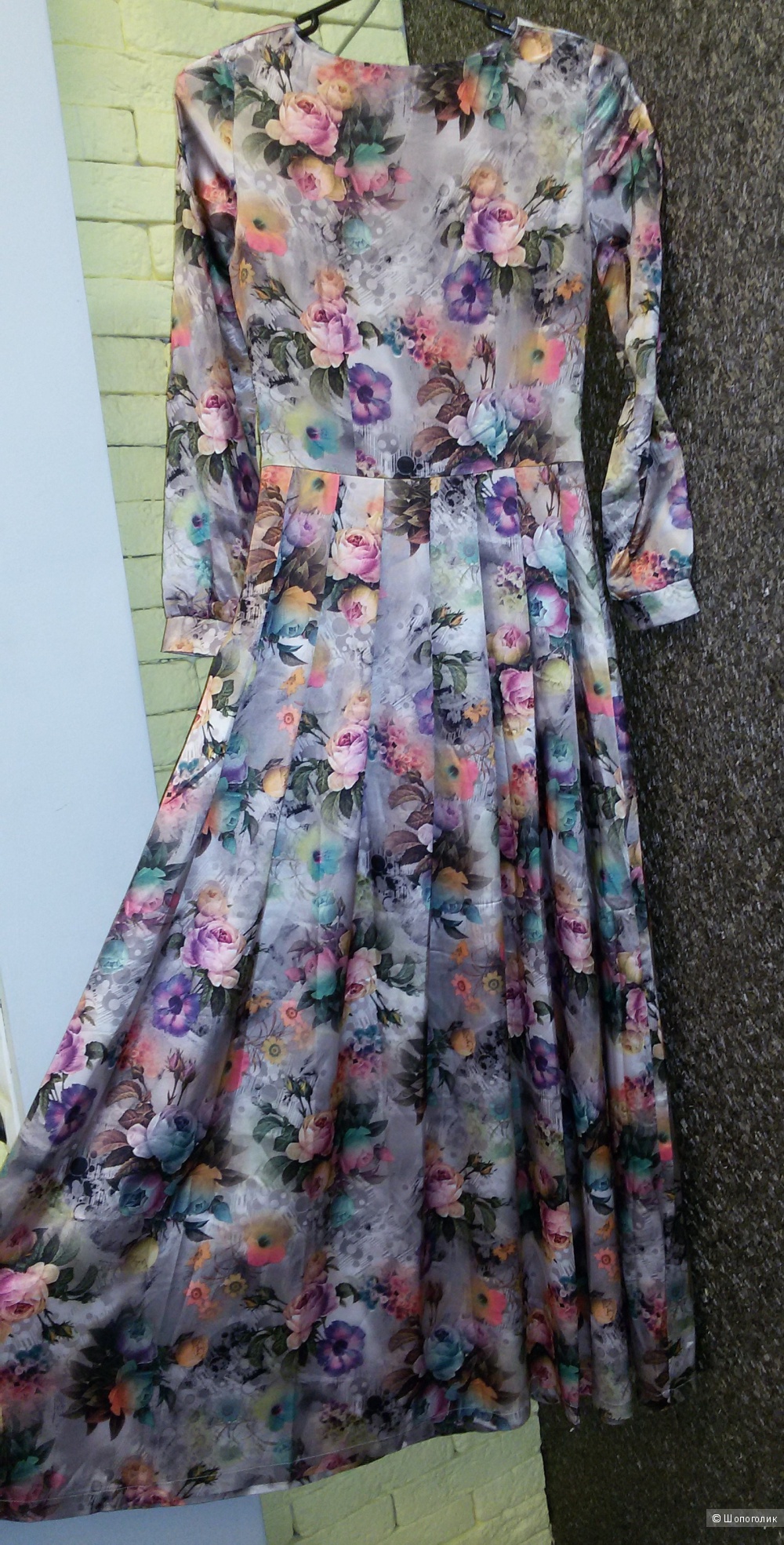 Платье в пол с цветочным принтом