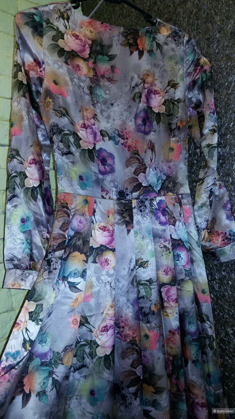 Платье в пол с цветочным принтом