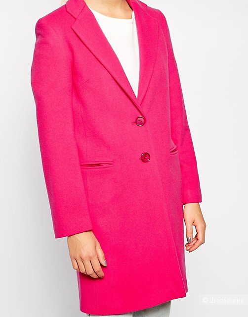 Розовое шерстяное пальто Helene Berman 8UK новое