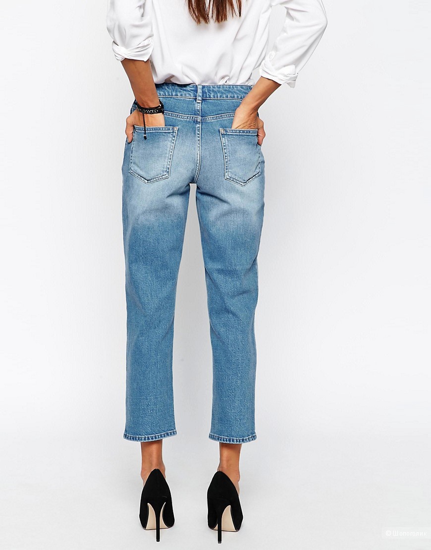 Джинсы винтажного голубого цвета Girlfriend Jeans ASOS PETITE