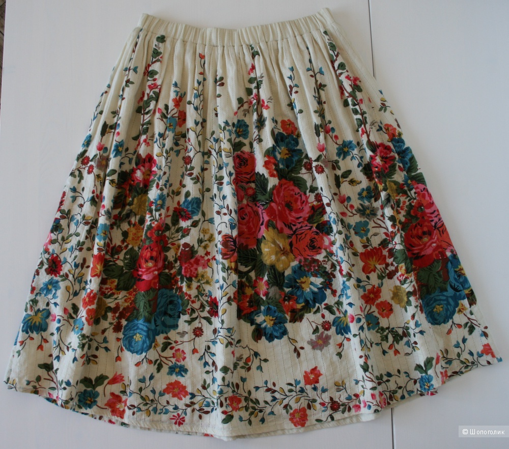 Продам хлопковую юбку с цветочным рисунком