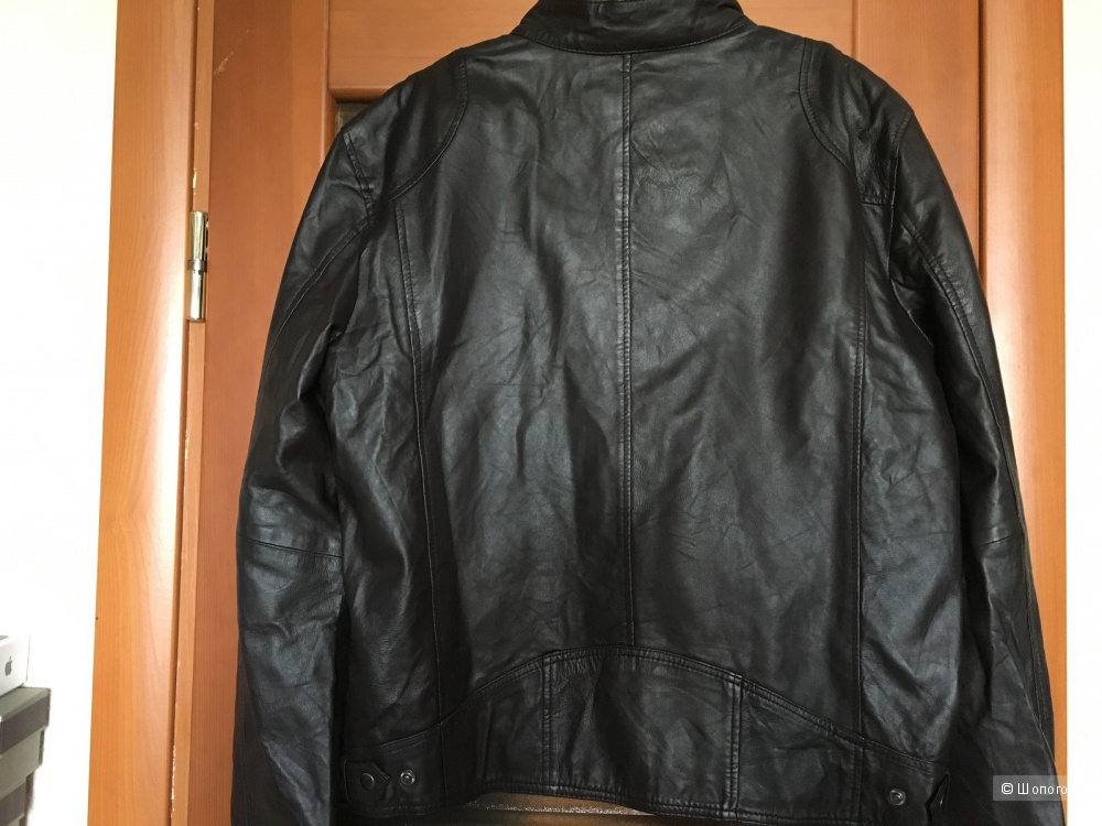 Новая мужская кожаная куртка Barney's Leather Biker Jacket - Brown / XL, на рос. 52-54 и рост от 180 см.