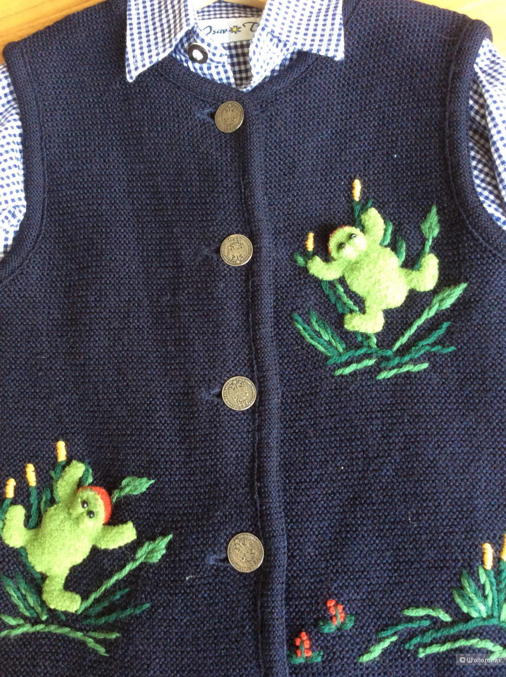 Комплект для мальчика (рубашка+жилетка) в тирольском стиле р.86-100