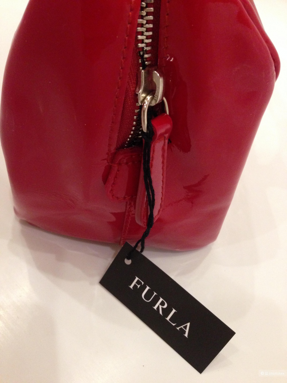 FURLA брендовая маленькая красная лаковая сумка Новая Оригинал