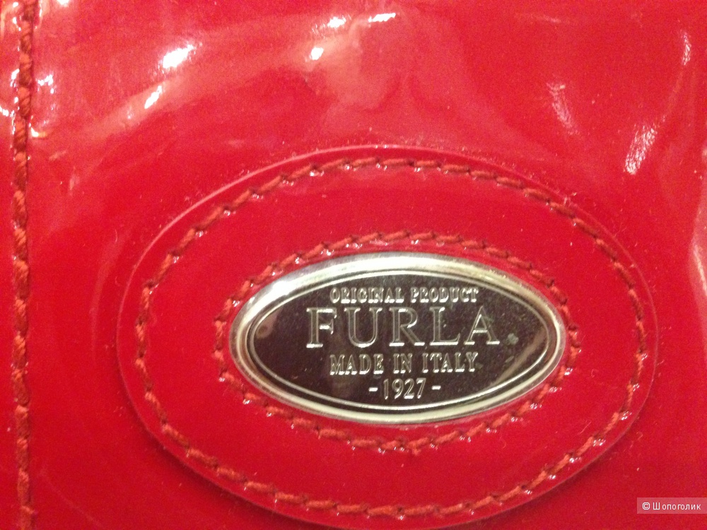 FURLA брендовая маленькая красная лаковая сумка Новая Оригинал