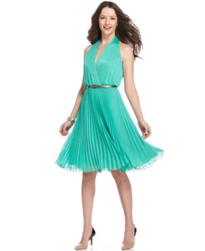 Шикарное плиссированное летящее платье мятного цвета от Jones New York р.44 или 46