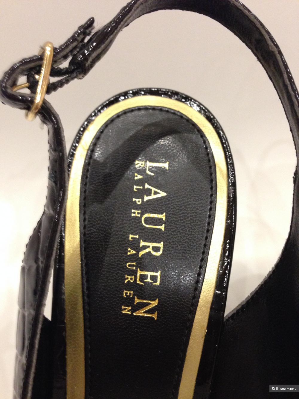 Шикарные босоножки от Ralph Lauren из кожи с тиснением под крокодила р.38 Новые