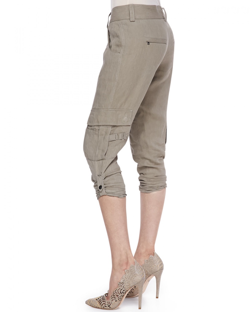 Новые льняные карго-брюки Alice+Olivia, размер US10