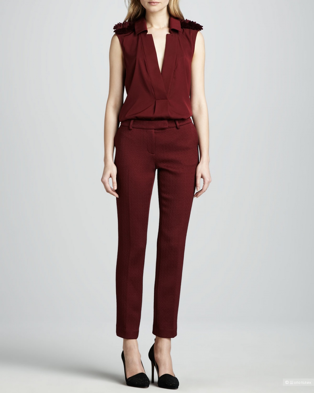 RACHEL ZOE шикарные узкие брючки с выработкой ткани с ценником 235$ р.44 Новые