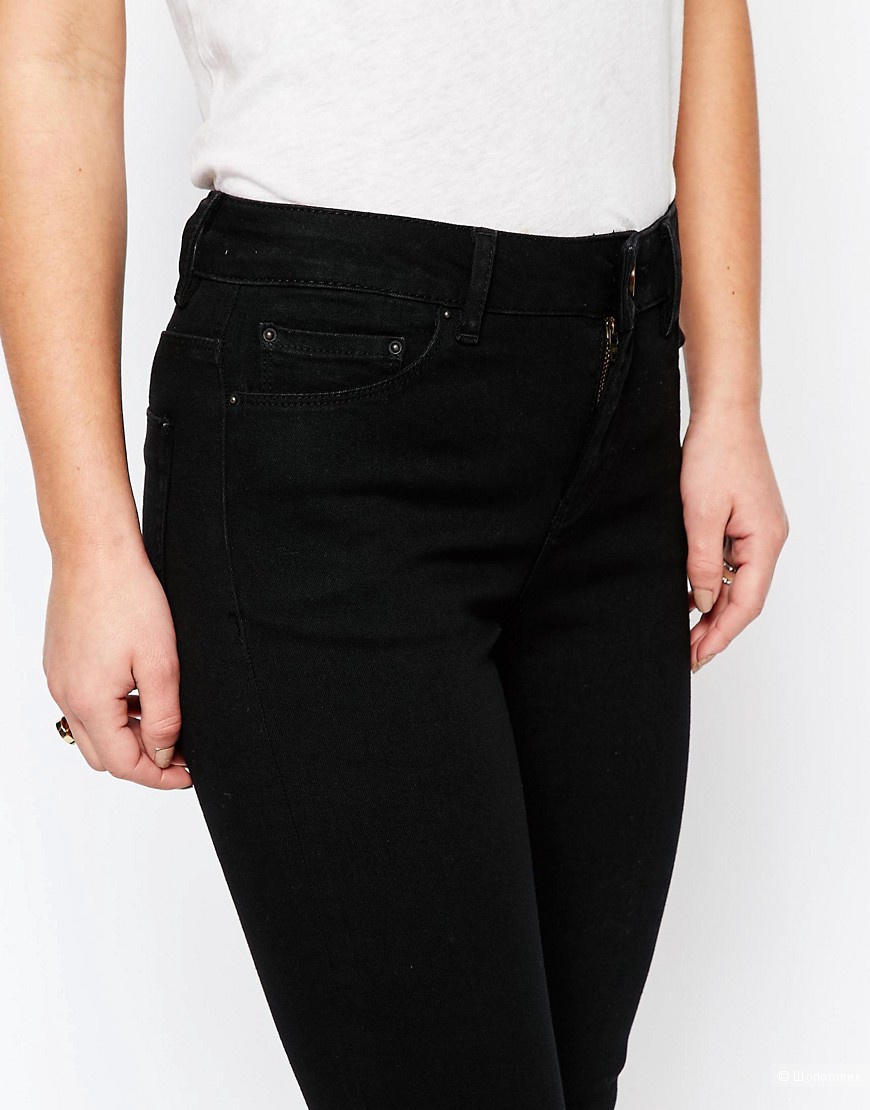 Черные джинсы скинни с прорехами на коленях Asos Petite