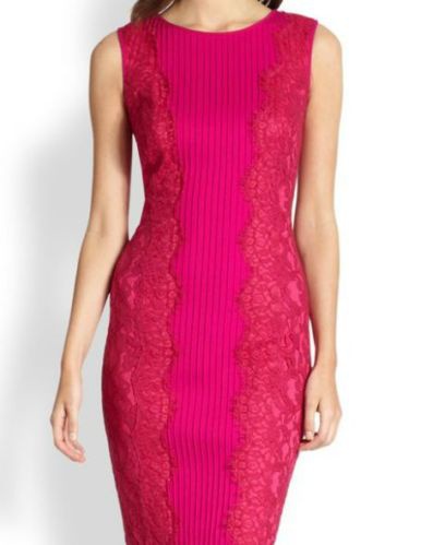TADASHI SHOJI красивейшее платье с кружевом в боках р.44