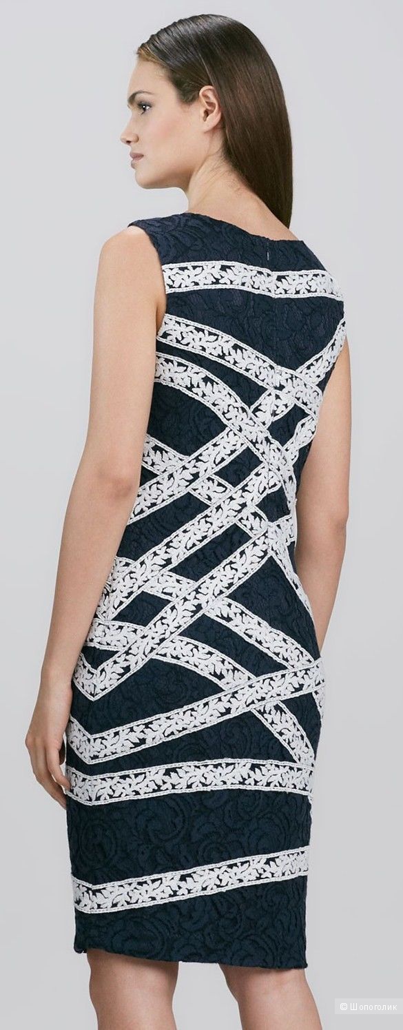TADASHI SHOJI платье из ажурнейшего кружева двух цветов р.44