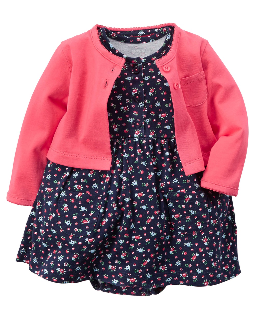 Комплект Carter's для девочки платье + кофта 100% хлопок 12М